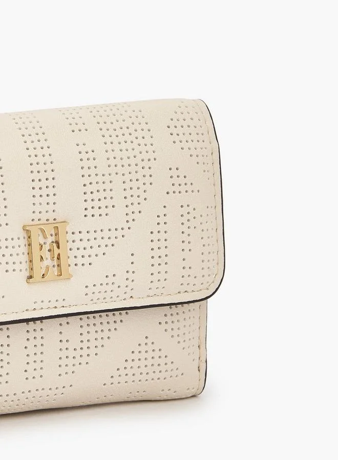 ELLE IVORY Perforated Wallet with Snap Button Closure for Women | Best Price UAE